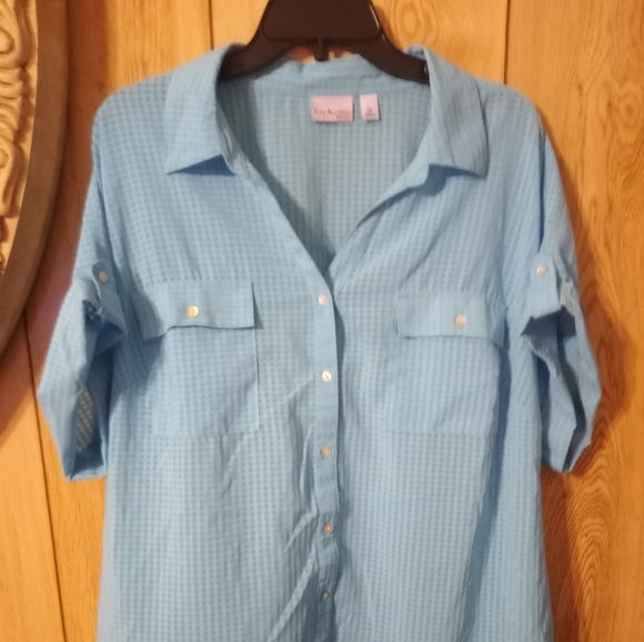 Button down short sleeve shirt 2X Kim Rogers - Picture 5 of 5